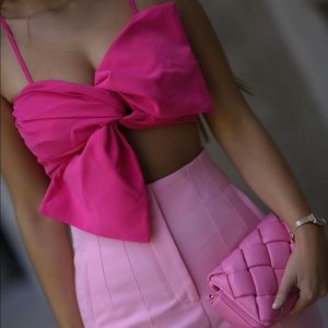 Zara Crop Top With Bow Size Small